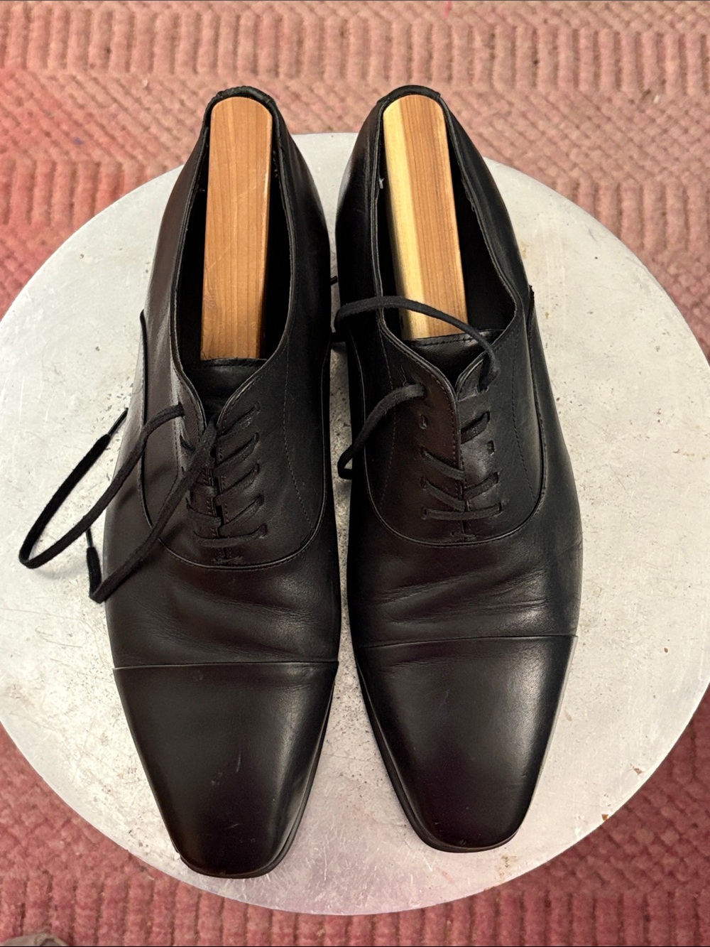 Aldo Black Leather Oxford Dress Shoes